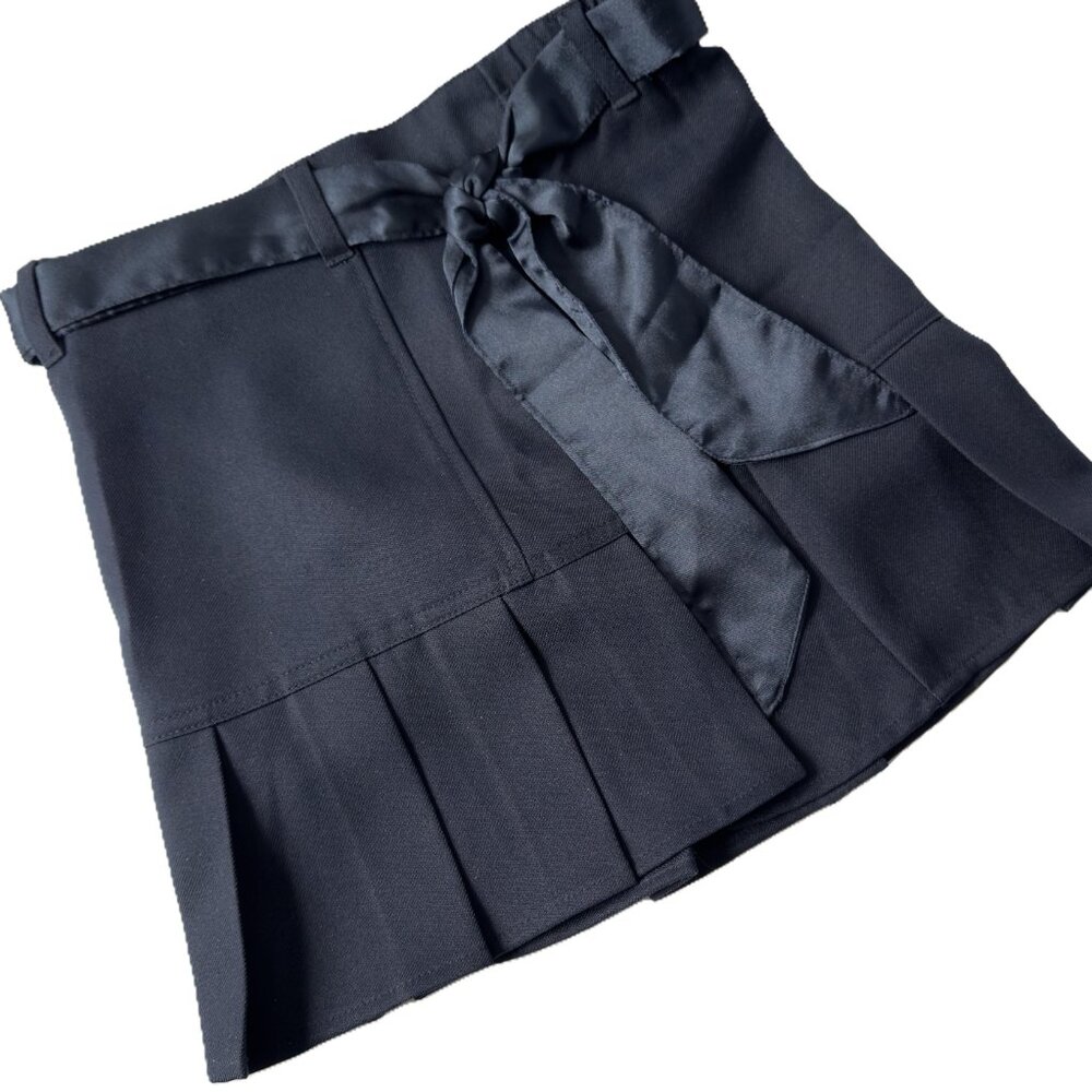 Arrow Girls School Uniform Pleated Skort with Satin Bow - Navy Blue - Size 8 New